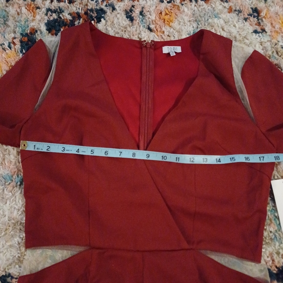 NWT Tobi Romper • Burgundy With Mesh Cut Outs •Size L - Picture 7 of 11